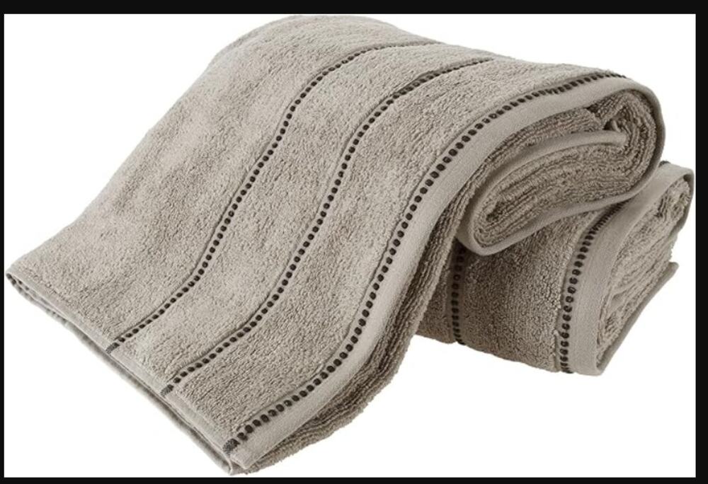Enchante House Turkish Twist Cotton Set of 2 Monroe Bath 35x67 Silver NEW